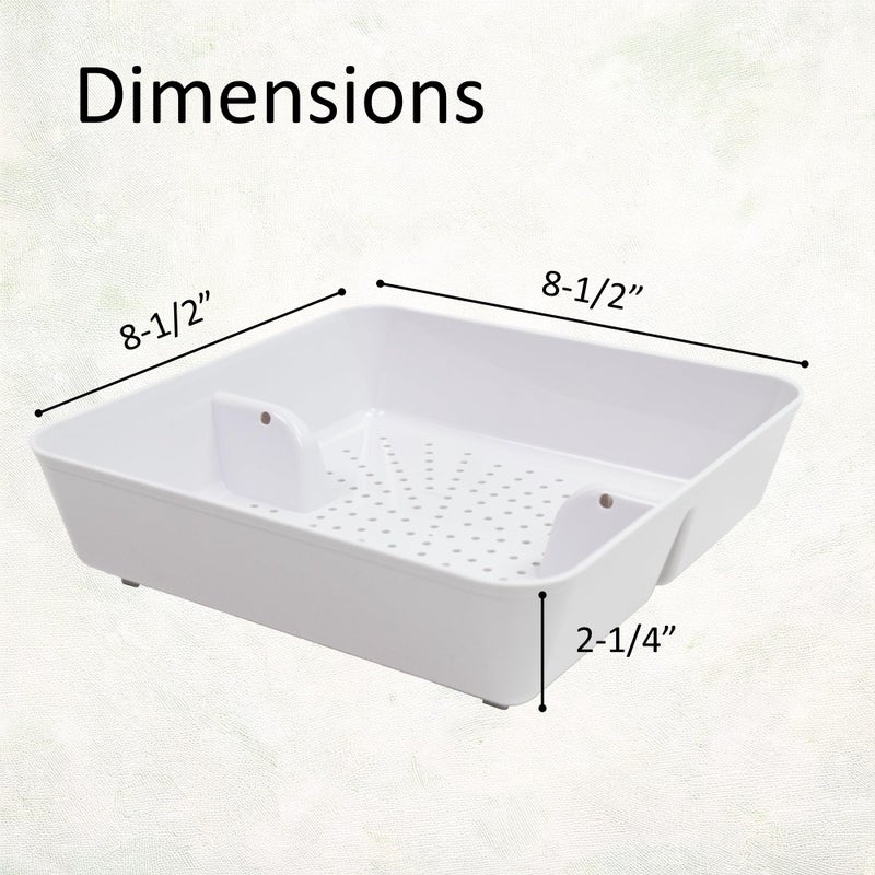 Leyso Floor Sink Commercial Drain Cover Strainer ABS Plastic Drop-in Basket 8-1/2" x 8-1/2" x 2-1/4" (2"H ABS) - Suitable for Kitchen, Restaurant, bar, Buffet - Image 5